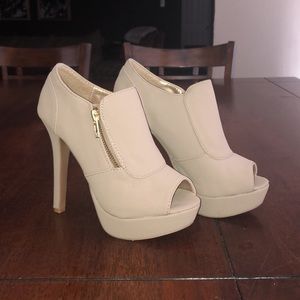 Tan/Nude Peep-Toe Heels